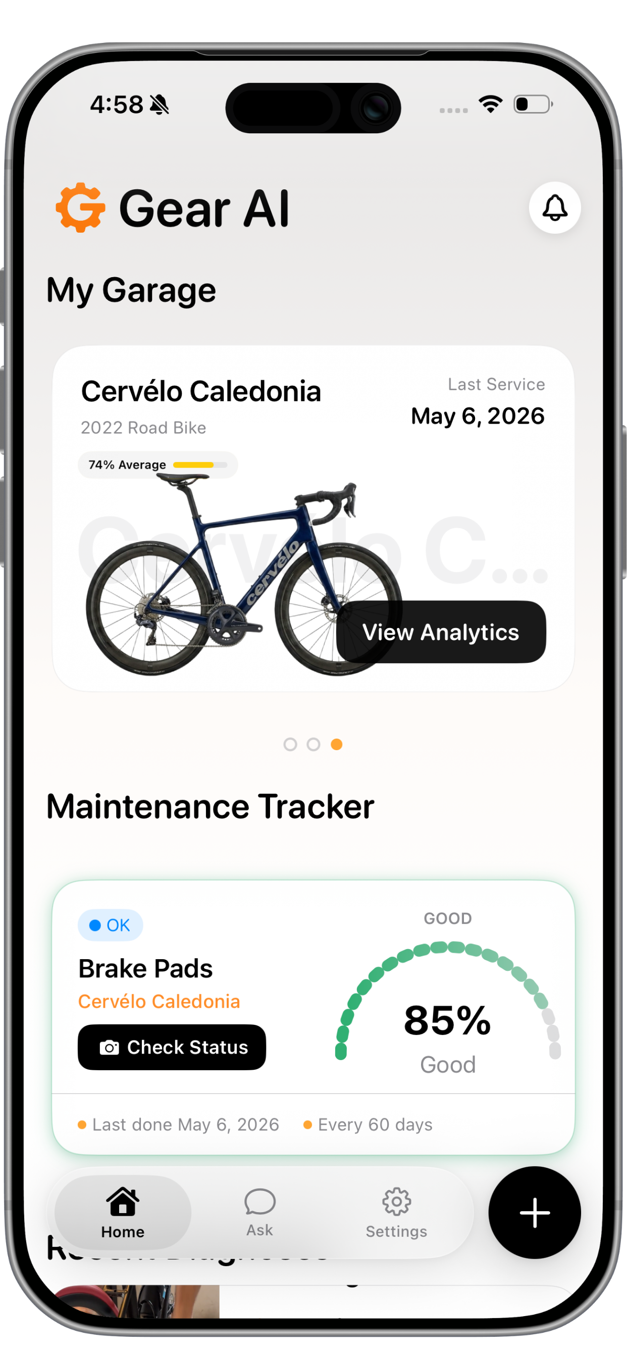 Gear AI home screen