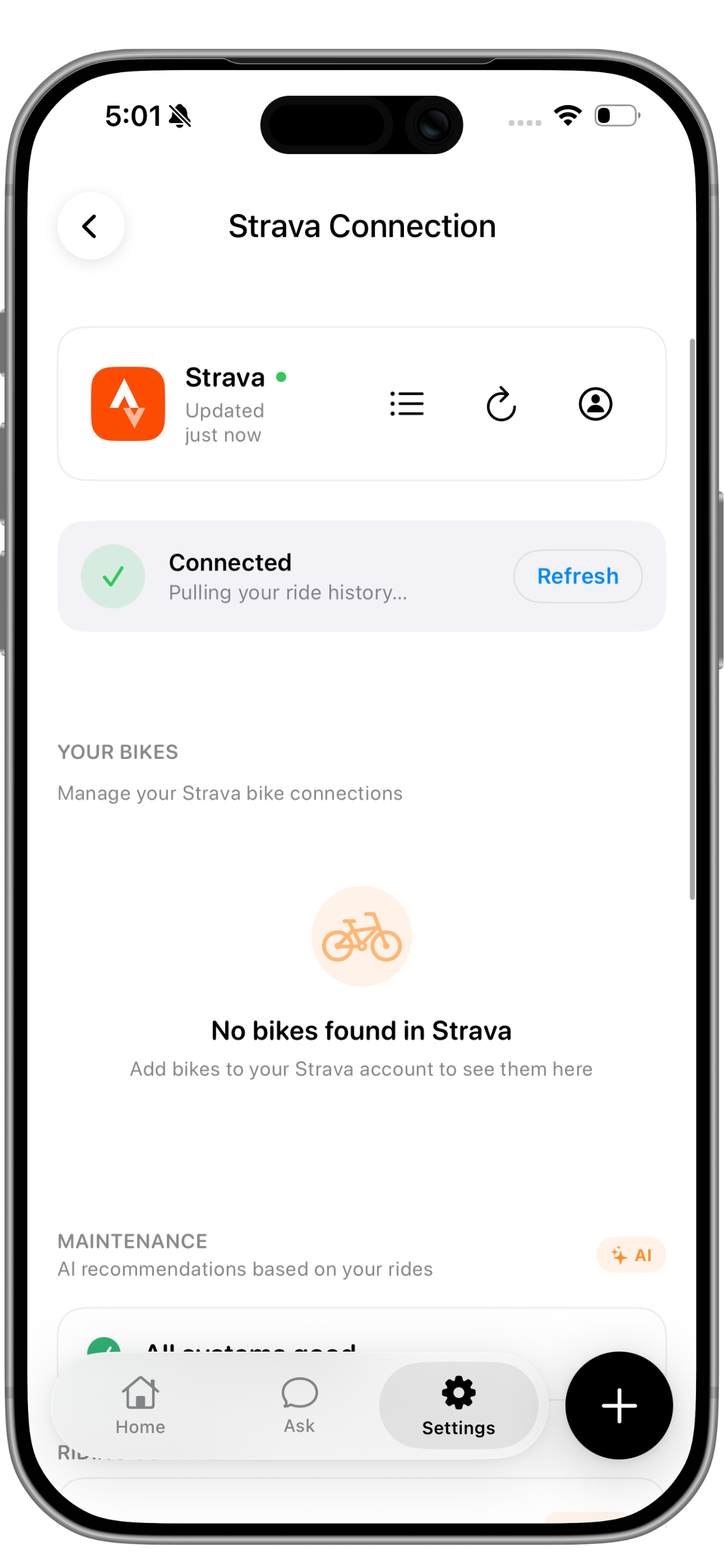 Strava connection
